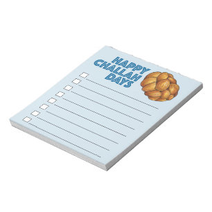 Lycklig Challah Days Jewish Helgdag Hanukkah Bread Anteckningsblock