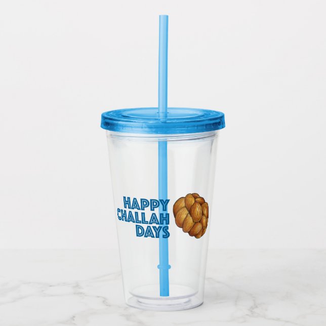 Lycklig Challah Days judiska Helgdagar Hanukkah Br Take Away Mugg (Framsida)