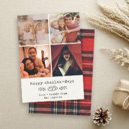 Lycklig Challah Days Modern Hanukkah Photo Collage Julkort