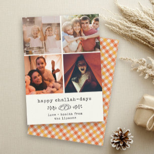 Lycklig Challah Days Modern Hanukkah Photo Collage Julkort