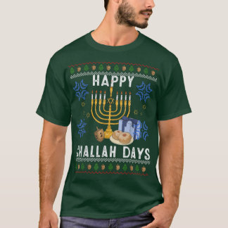 Lycklig Challah Days Ugly Hanukkah Jewish Dreidel  T Shirt