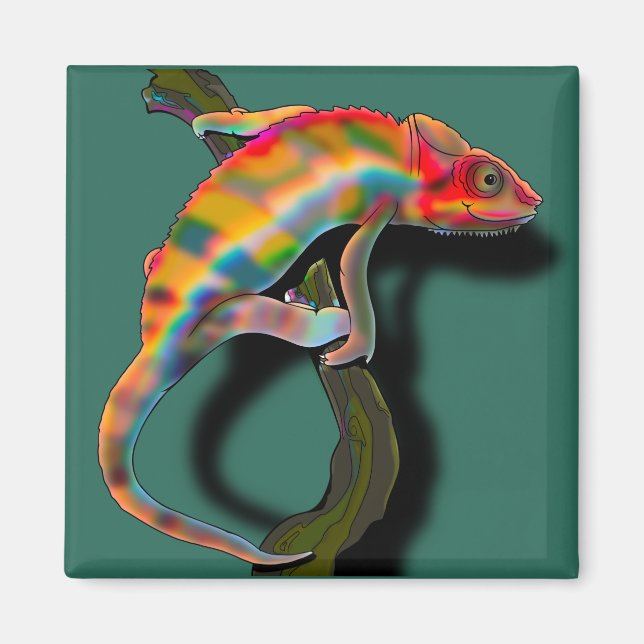 Lycklig Chameleon Magnet (Framsidan)