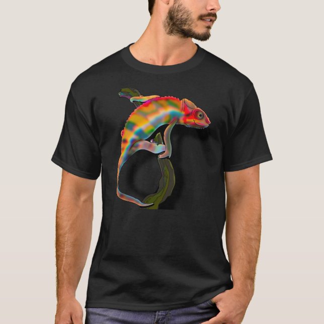 Lycklig Chameleon T Shirt (Framsida)