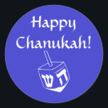 Lycklig Chanukah-dekalett Runt Klistermärke<br><div class="desc">Lycklig Chanukah-dekal/etikett</div>