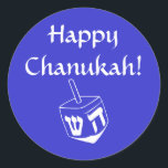 Lycklig Chanukah-dekalett Runt Klistermärke<br><div class="desc">Lycklig Chanukah-dekal/etikett</div>