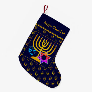 LYCKLIG CHANUKAH   Dreidel   Menorah   David stjär Liten Julstrumpa