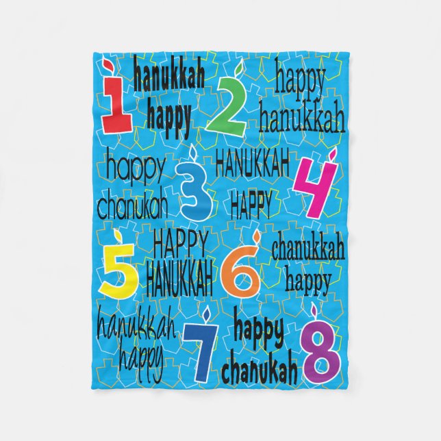 Lycklig Chanukah Fleece Blanket (Framsidan)