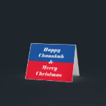 Lycklig Chanukah & God jul Helgdag Card Kort<br><div class="desc">Framsida: Lycklig Chanukah! Och God jul! 
Insida: Låt oss Celebrate!</div>