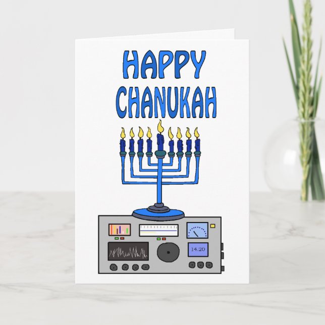 Lycklig Chanukah Ham Radio Greeting Card Helgkort (Framsida)