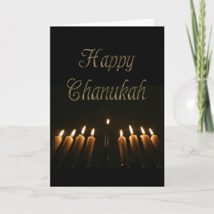 Lycklig Chanukah Hanukkah Menorah Ljus Candles Helgkort