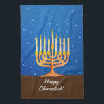 Lycklig Chanukah! Menorah Kökshandduk<br><div class="desc">Lycklig Chanukah! Menorah-kökshandduk Redigera text för att anpassa</div>