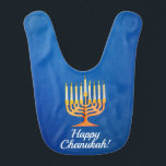 Lycklig Chanukah! Menorah Personlig Hakklapp<br><div class="desc">Lycklig Chanukah! Menorah Personlig baby bib Redigera text för att anpassa</div>
