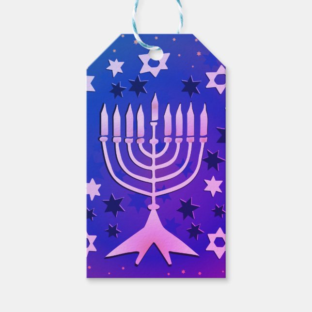 Lycklig Chanukah Personlig Gift Märkre Presentetikett (Framsidan)