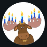 Lycklig Chanukah Sticker Runt Klistermärke<br><div class="desc">Kryssa för gåvor,  kortets sälar eller dekorationer - anpassa med barnets namn,  år eller ditt val av hälsning.</div>