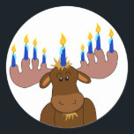Lycklig Chanukah Sticker Runt Klistermärke<br><div class="desc">Kryssa för gåvor,  kortets sälar eller dekorationer - anpassa med barnets namn,  år eller ditt val av hälsning.</div>