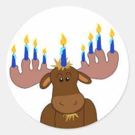 Lycklig Chanukah Sticker Runt Klistermärke