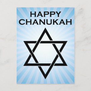 lycklig chanukah: stjärnan med den ljuduppblåsta s vykort