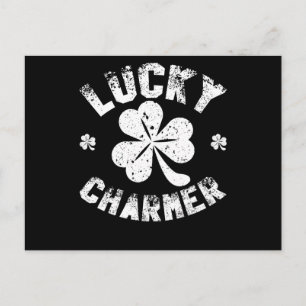Lycklig Charmer Shamrock Rolig St. Patricks Dag Vykort