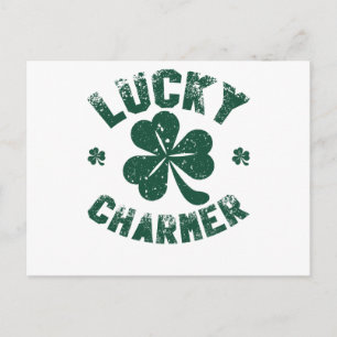 Lycklig Charmer Shamrock Roligt St. Patrick's Day Vykort