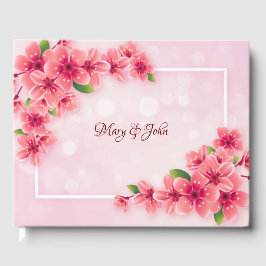 Lycklig charry rosa bröllop gästböcker