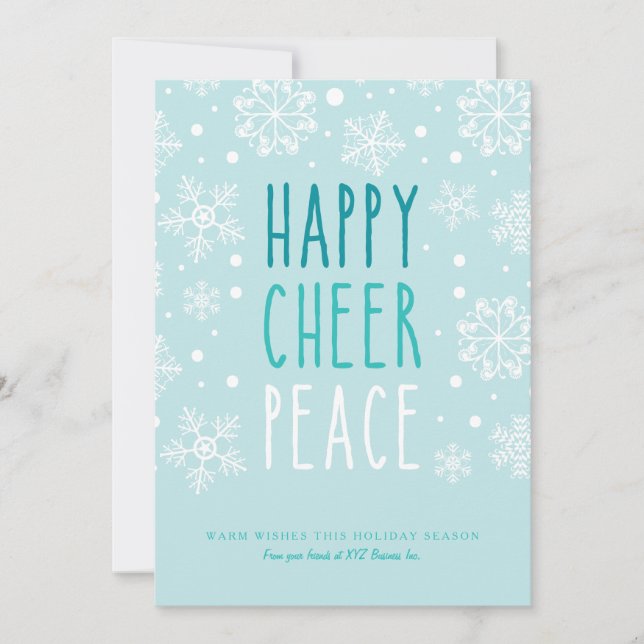 Lycklig Cheer Peace Julkort (Framsida)
