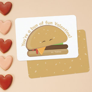 Lycklig Cheeseburger Barn Valentindagskort Tack Kort