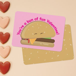 Lycklig Cheeseburger Barn Valentindagskort Tack Kort