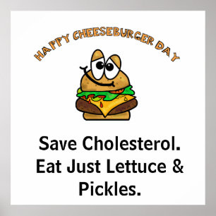 Lycklig Cheeseburger Day Funny Poster