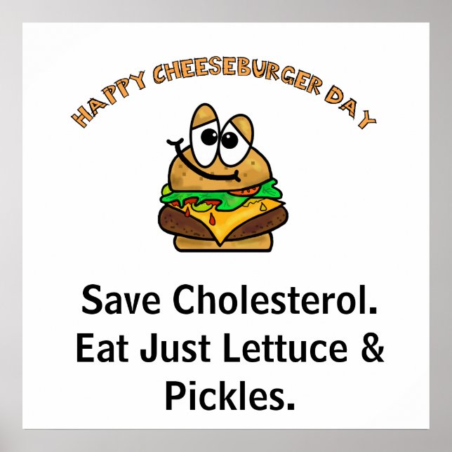Lycklig Cheeseburger Day Funny Poster (Framsidan)