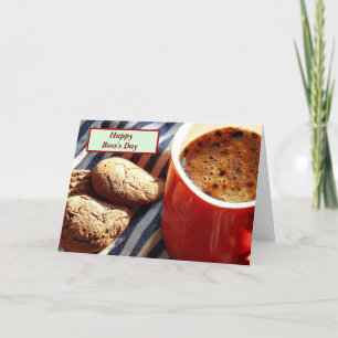 Lycklig Chef dag med kaffe och kakor Kort