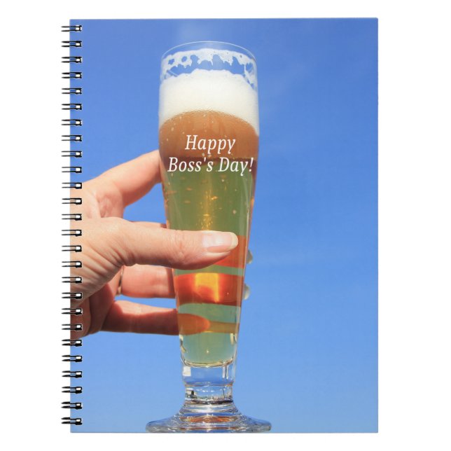 Lycklig Chef Europes Day Beer Anteckningsbok Med Spiral (Framsidan)