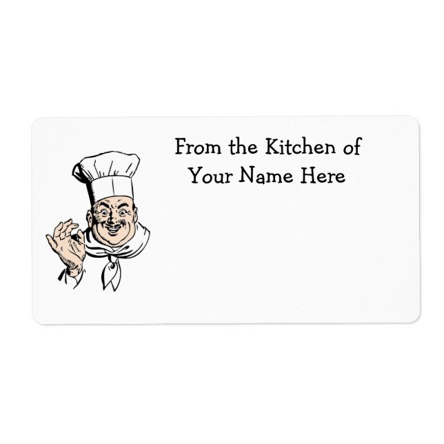 Lycklig Chef Food Baker-etikett Fraktsedel (Framsidan)