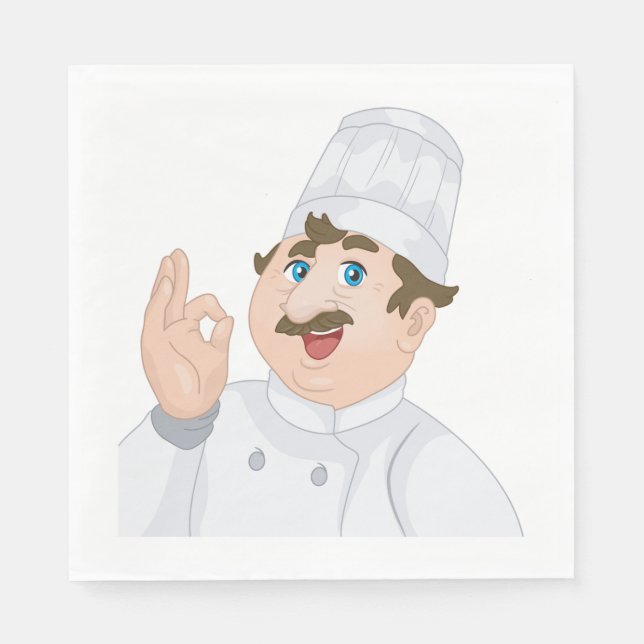 Lycklig Chef Papper Napkins Pappersservett (Framsidan)