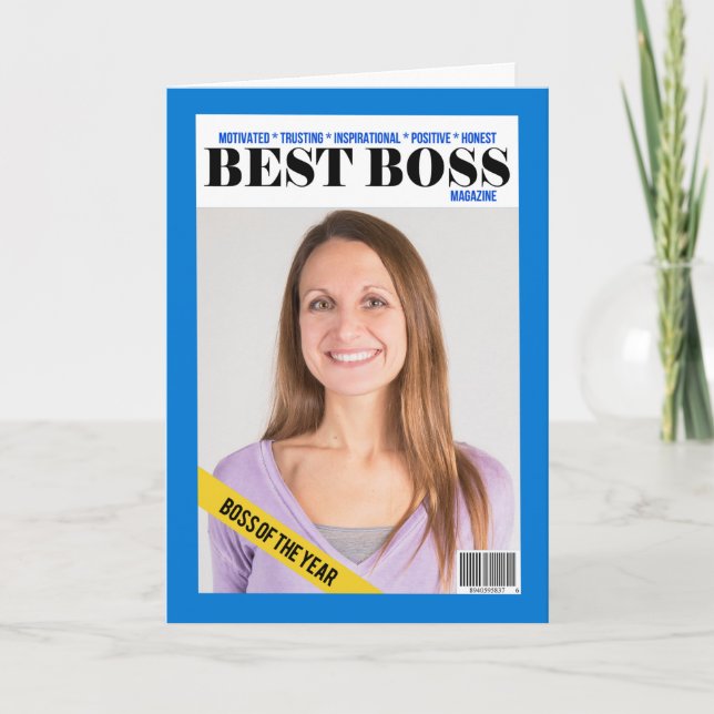 Lycklig Chef: s Day Best Chef Magazine Anpassnings Helgkort (Framsida)