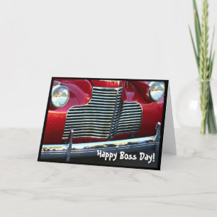Lycklig Chef: s Day Red Classic Car-hälsningskort Kort