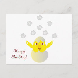 Lycklig chick i ett ägg vykort