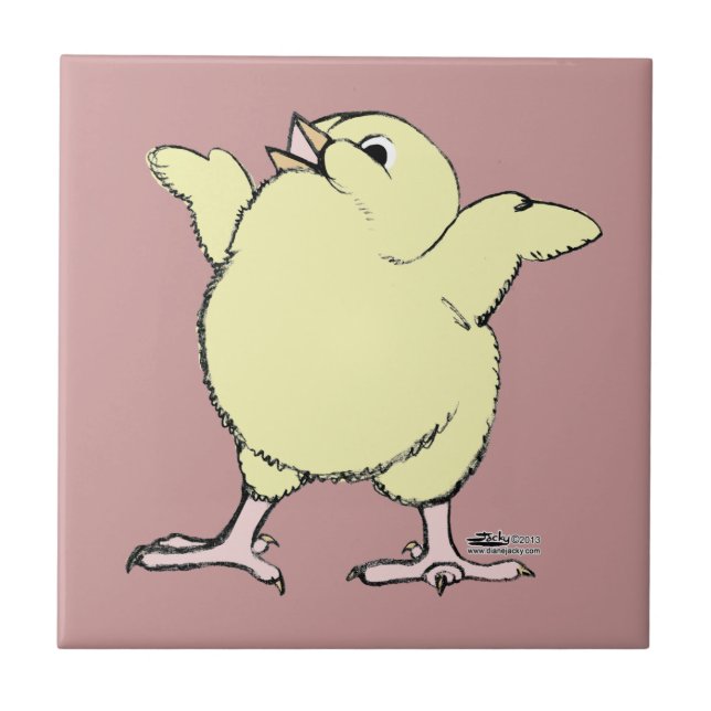 Lycklig Chick Kakelplatta (Framsidan)