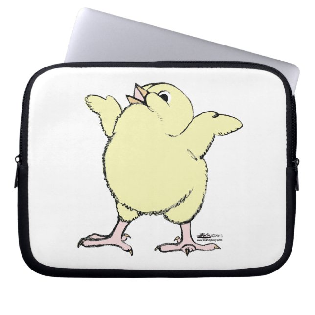 Lycklig Chick Laptop Sleeve (Framsidan)