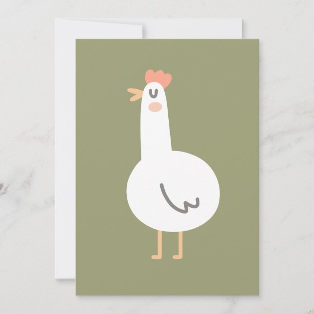 Lycklig Chicken Inbjudningar (Framsida)