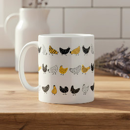 Lycklig Chicken Land Farm Animal Mönster Kaffemugg