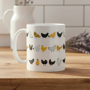 Lycklig Chicken Land Farm Animal Mönster Kaffemugg
