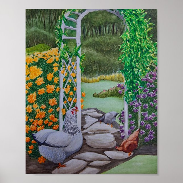 Lycklig Chicken Park Poster (Framsidan)