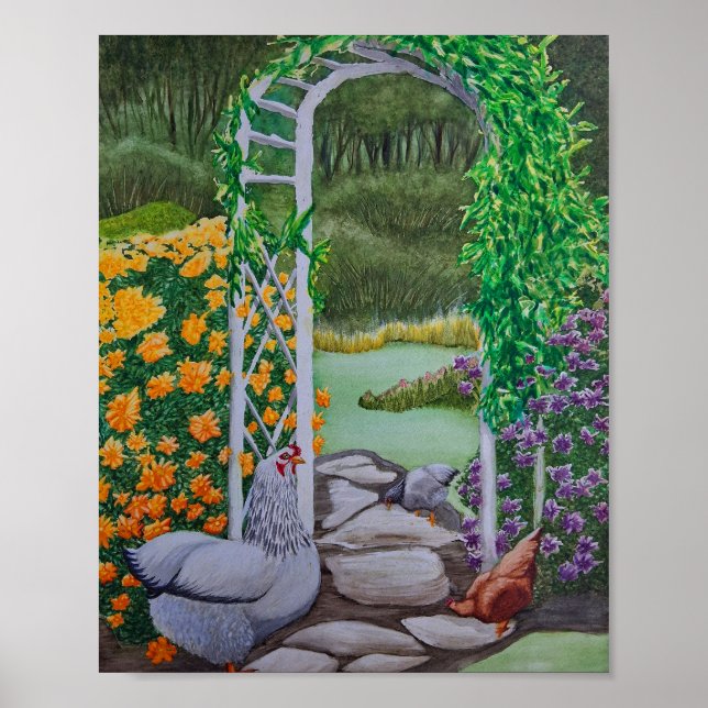 Lycklig Chicken Park Poster (Framsidan)