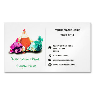 Lycklig Chickens Funny Farmers Affärskort Magnet