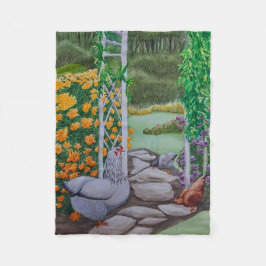 Lycklig Chickens som har Roligt i parken Fleecefilt