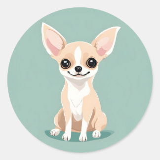 Lycklig Chihuahua Sticker Runt Klistermärke