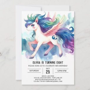 Lycklig Children Horse Birthday Inbjudningar