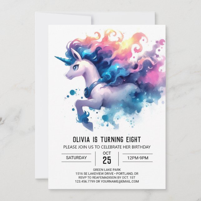 Lycklig Children Horse Birthday Inbjudningar (Framsida)