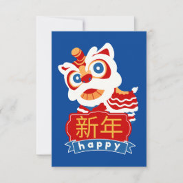 lycklig chinese lejon dans tack kort