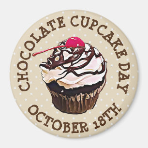 Lycklig Chocolate Cupkakadagen Magnet
